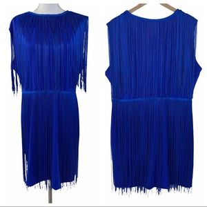 Vintage Style Flapper Roaring Twenties Royal Blue Fringe Dress Flapper Costume